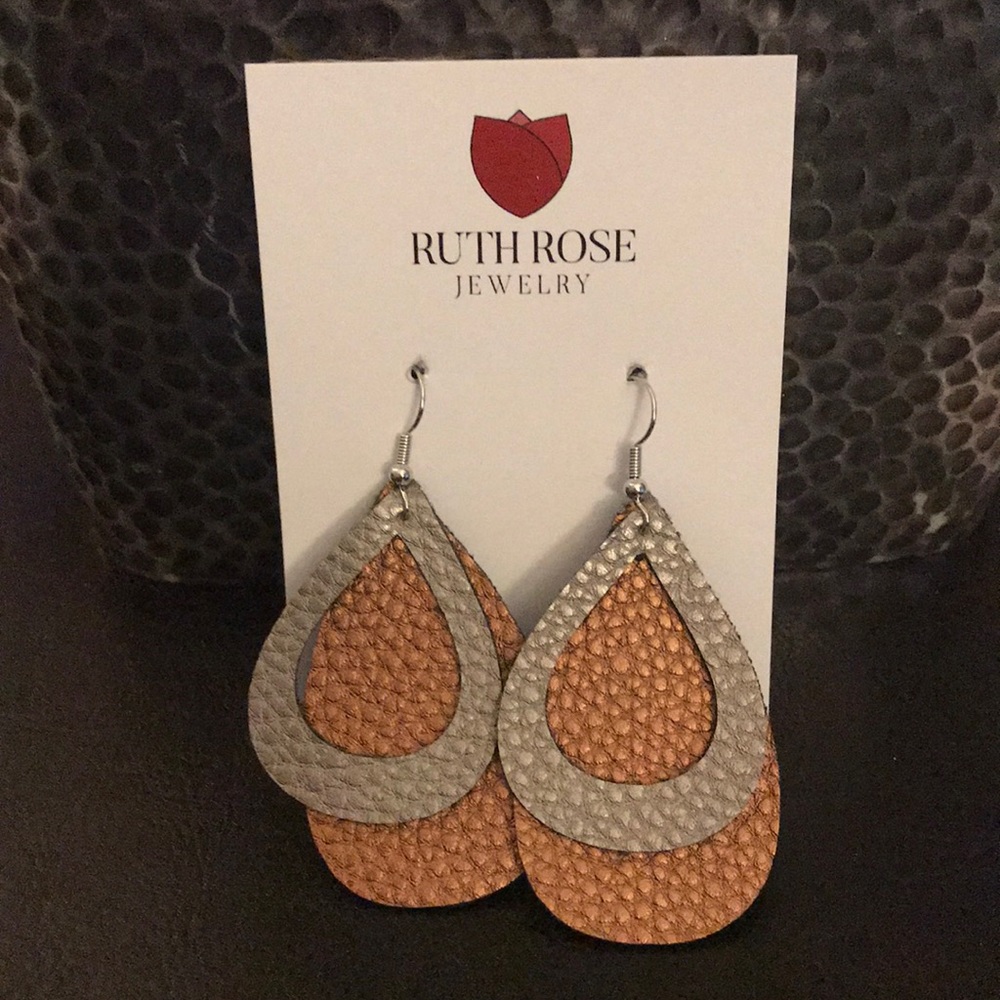 Faux leather earrings
